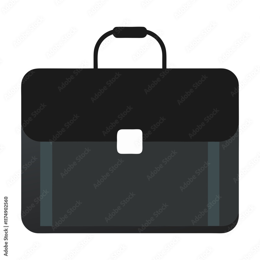 Black Briefcase with Minimalist Design, Vector illustration of a sleek black briefcase featuring a simple flap closure, handle, and understated modern design, ideal for professional use.
Black Briefcase with Minimalist Design, Vector illustration of a sleek black briefcase featuring a simple flap closure, handle, and understated modern design, ideal for professional use.