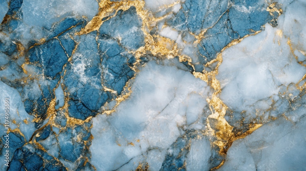 Fototapeta premium Blue and Gold Marble Texture