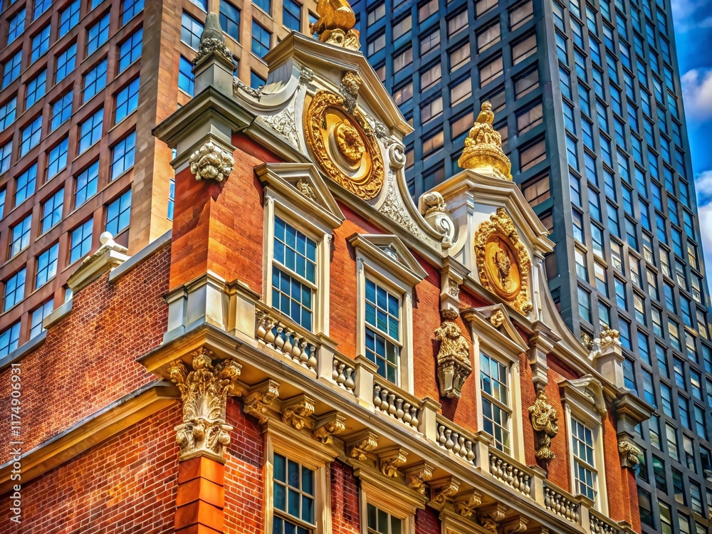 Obraz premium Macro Detail of Massachusetts State House Architecture, Boston