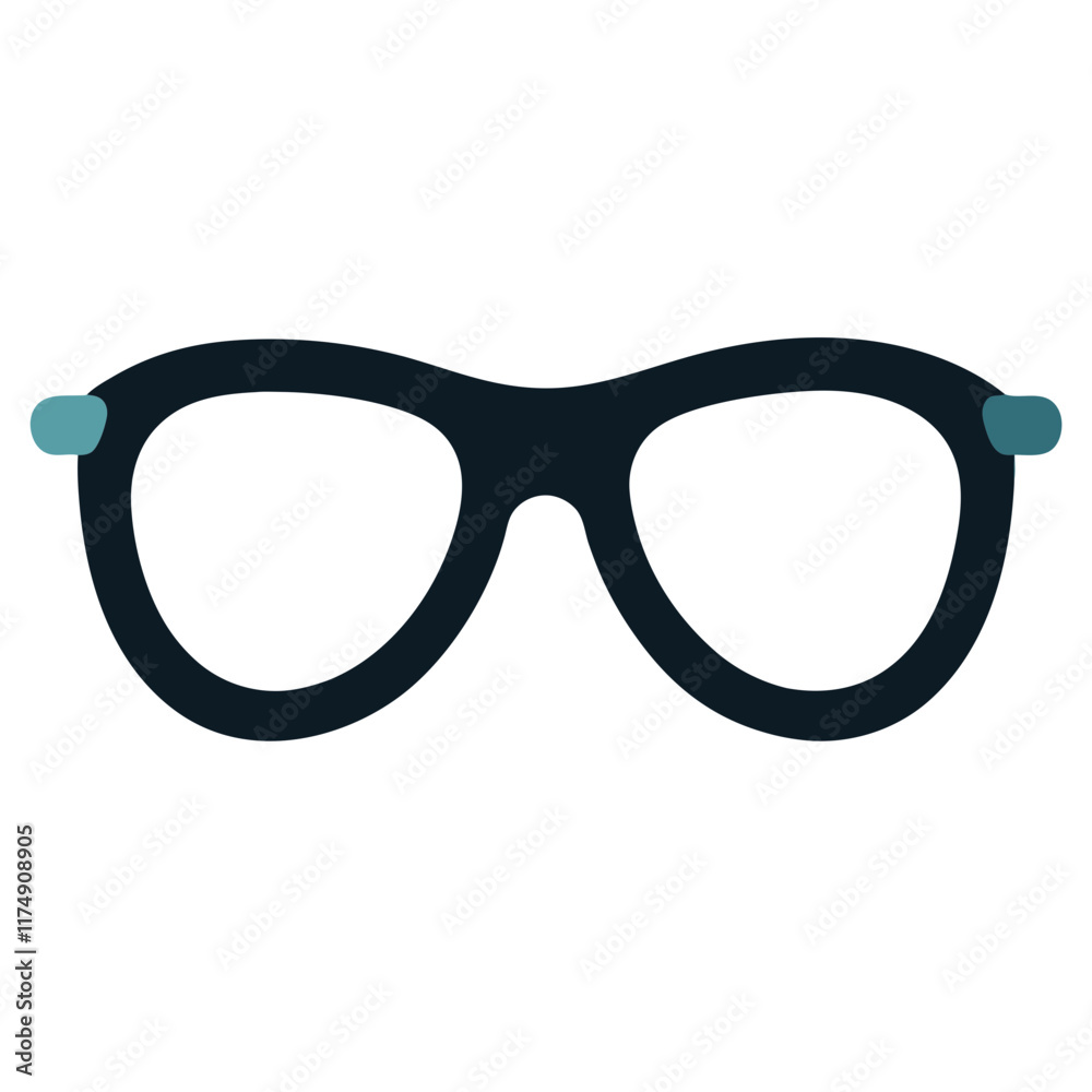 Black Retro Glasses Illustration, Minimalist black retro-style glasses illustration with teal accents, ideal for themes related to eyewear, design, or fashion.
Black Retro Glasses Illustration, Minimalist black retro-style glasses illustration with teal accents, ideal for themes related to eyewear, design, or fashion.