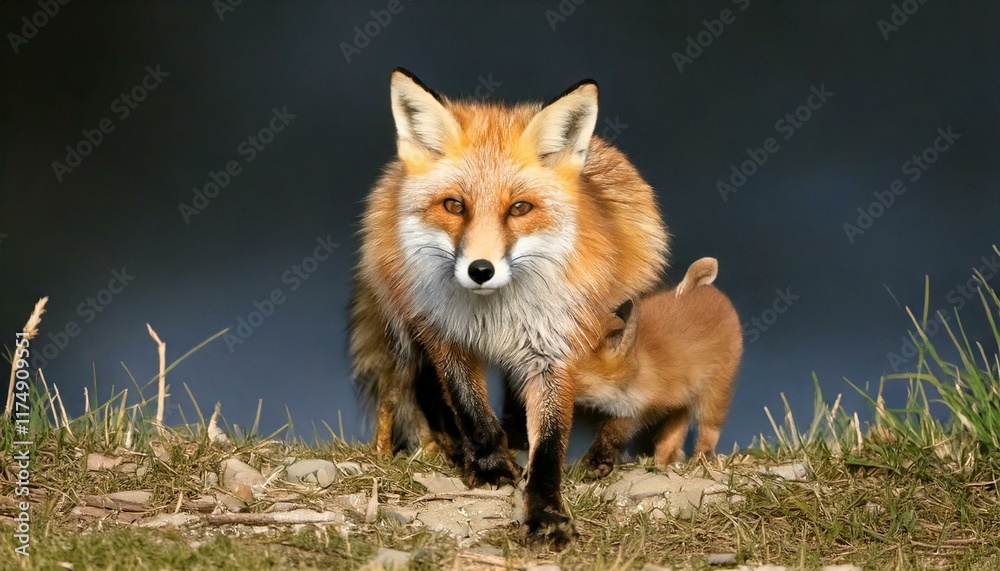 Fototapeta premium キツネの親子