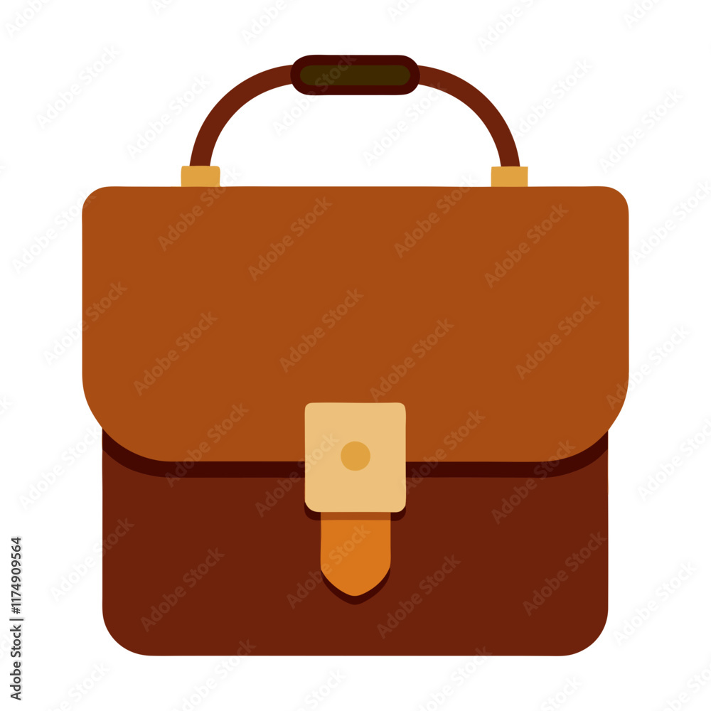 Brown Leather Briefcase with Handle, Flat vector illustration of a brown leather briefcase featuring a handle, flap closure, and buckle detail, ideal for professional or business use.
Brown Leather Briefcase with Handle, Flat vector illustration of a brown leather briefcase featuring a handle, flap closure, and buckle detail, ideal for professional or business use.