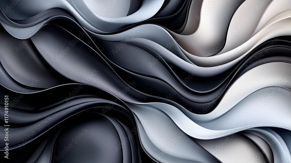 Fototapeta premium Elegant Abstract Wave Design in Dark Tones