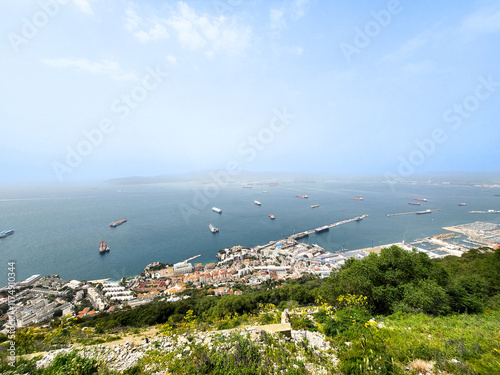 Gibraltar rock, panorama view, United Kingdom