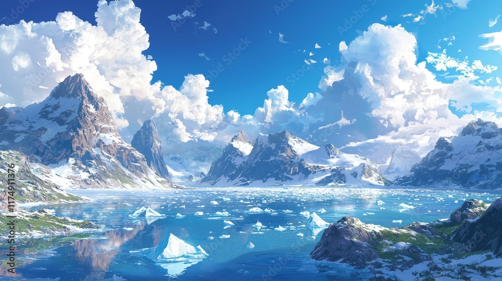 custom made wallpaper toronto digitalMelting Icebergs in Pristine Arctic Waters Highlighting Global Warming Impact