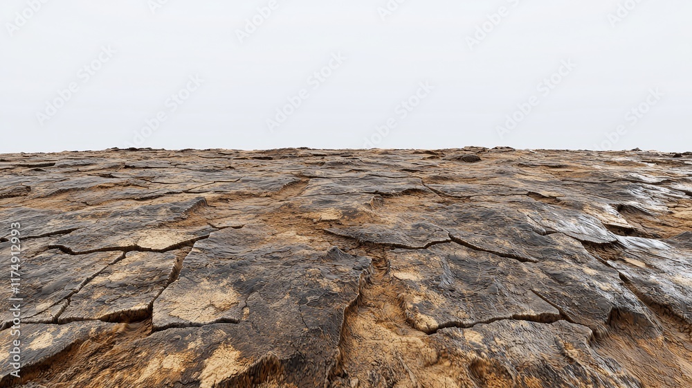 Cracked Earth in a Barren Landscape Highlighting Drought and Climate Change Cracked Earth in a Barren Landscape Highlighting Drought and Climate Change