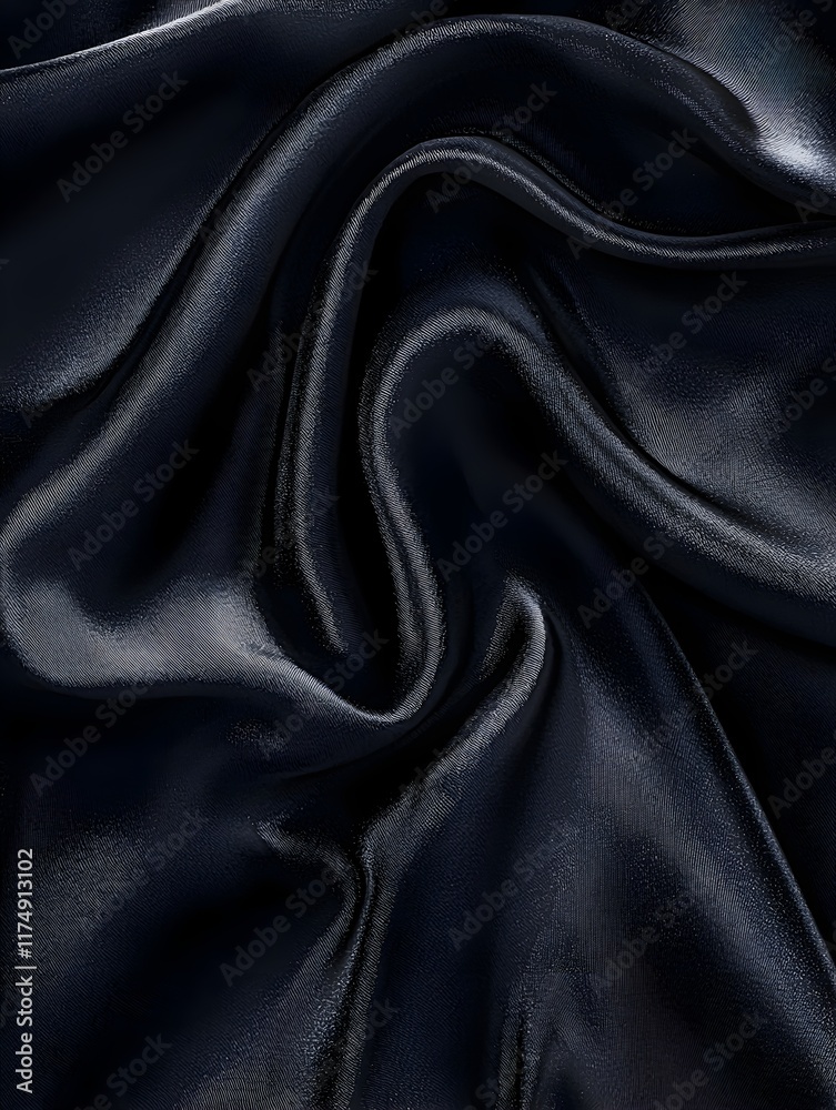 Fototapeta premium Photo of Black Silk Fabric