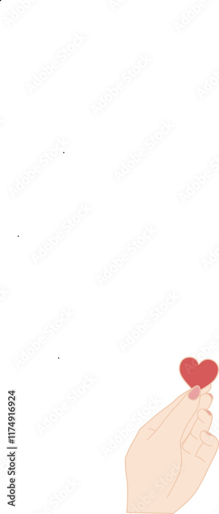 Obraz premium A hand holding red heart symbol vector illustration,hand holding hearth on color background ,hand holding red heart illustration design for template, banner, valentine day celebration 