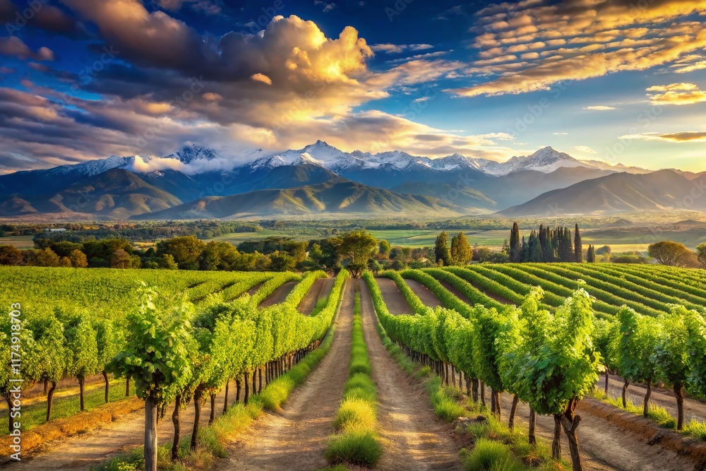 custom made wallpaper toronto digitalMajestic Mendoza Vineyards: Andes Mountain Vineyard Landscape at Harvest