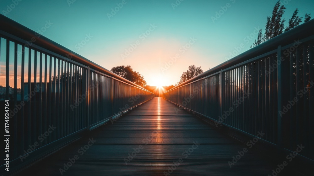 Sunset Walkway: A Path to Hope and Tranquility Sunset Walkway: A Path to Hope and Tranquility