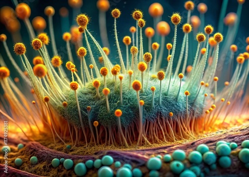 Microscopic Close-up of Hair Shaft Infected with Ringworm Fungus