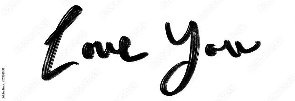 Handwritten Love you, transparent background Handwritten Love you, transparent background