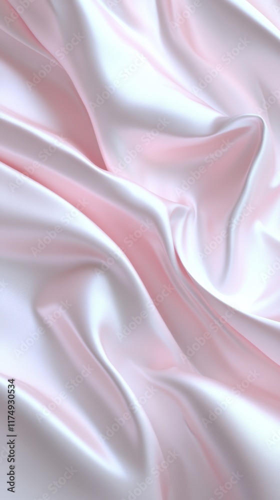 Obraz premium A subtle abstract background featuring soft pastel waves, creating a smooth and flowing texture in gentle pink and white hues.