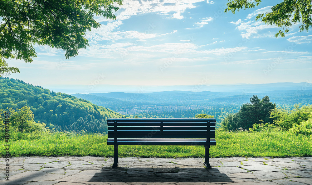 A bench on the hills 