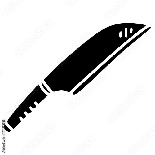 kitchen knife hand drawn glyph illustration
