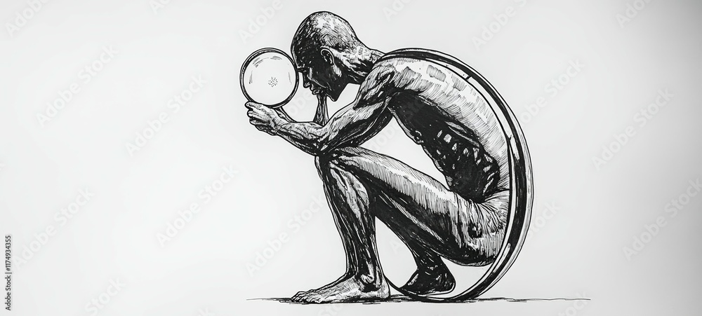 Fototapeta premium The Magnifying Glass, Illness Anxiety Disorder