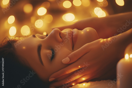 Wallpaper Mural Close-up of hands applying gentle pressure during facial massage Torontodigital.ca