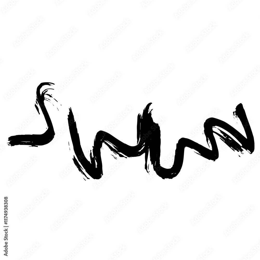 Obraz premium Elegant Hand Drawn Brush Grunge Wave Stroke Texture