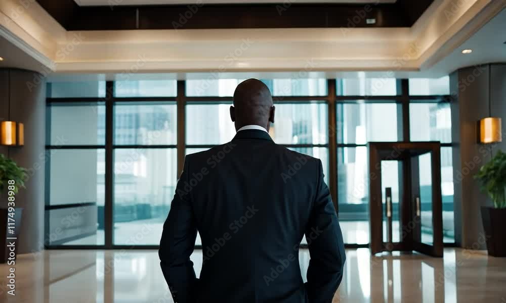Security guard at a hotel. Security guard at a hotel.