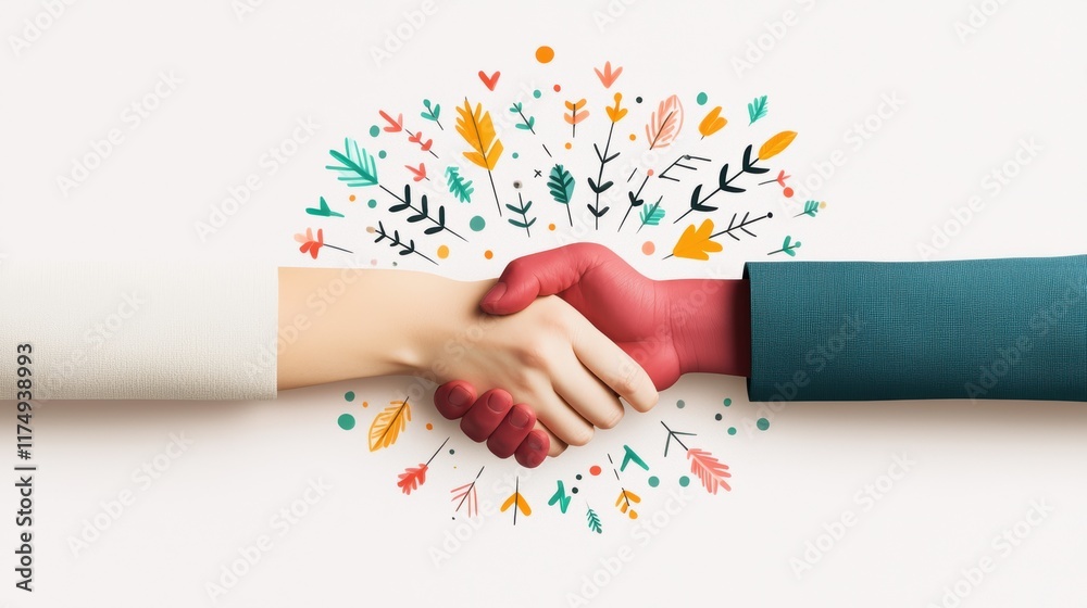 A handshake between two businesspeople with arrows pointing upwards, signifying a successful partnership, deal, or mutually beneficial agreement. A handshake between two businesspeople with arrows pointing upwards, signifying a successful partnership, deal, or mutually beneficial agreement.