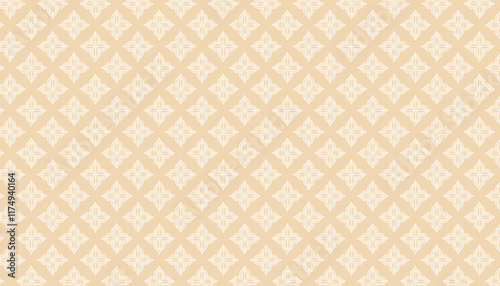 Seamless nance pattern with white arabic ornaments on a beige background photo