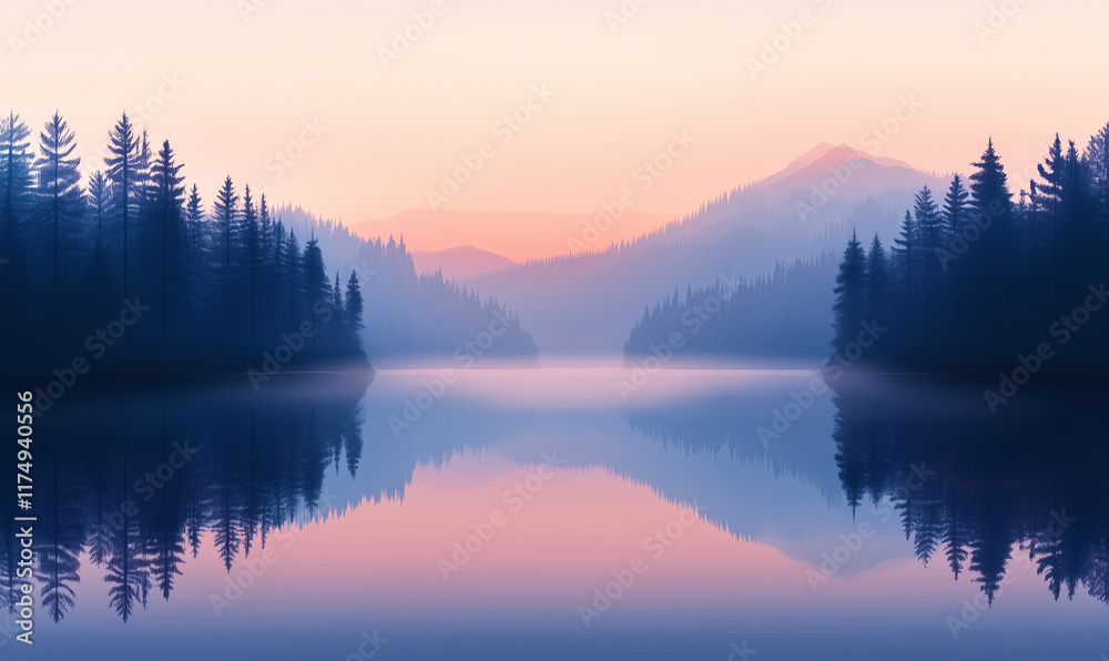 Fototapeta premium Nature landscape of a lake