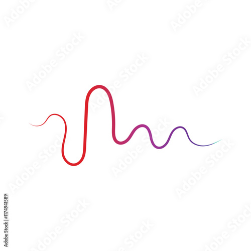 Audio technology, music sound waves vector icon illustration