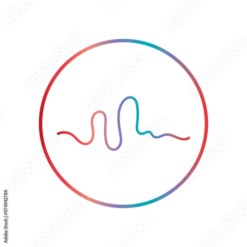 Audio technology, music sound waves vector icon illustration