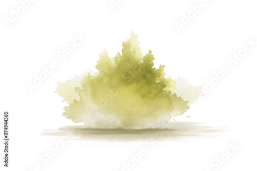 Soft green watercolor splash, organic shapes, nature-inspired design, artistic background element, calming visual effect.