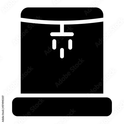 Plastic Shower Stall Glyph Icon