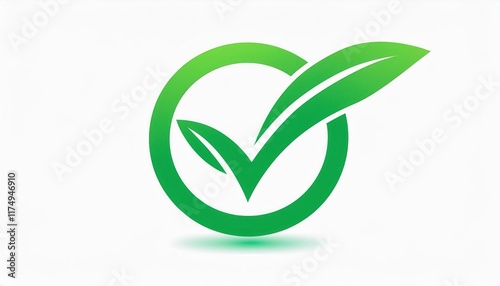 Free Download Green Eco Friendly Checkmark with Leaves Representing Sustainability, Organic Certification, Natural Products, and Environmental Care - GFXLoad