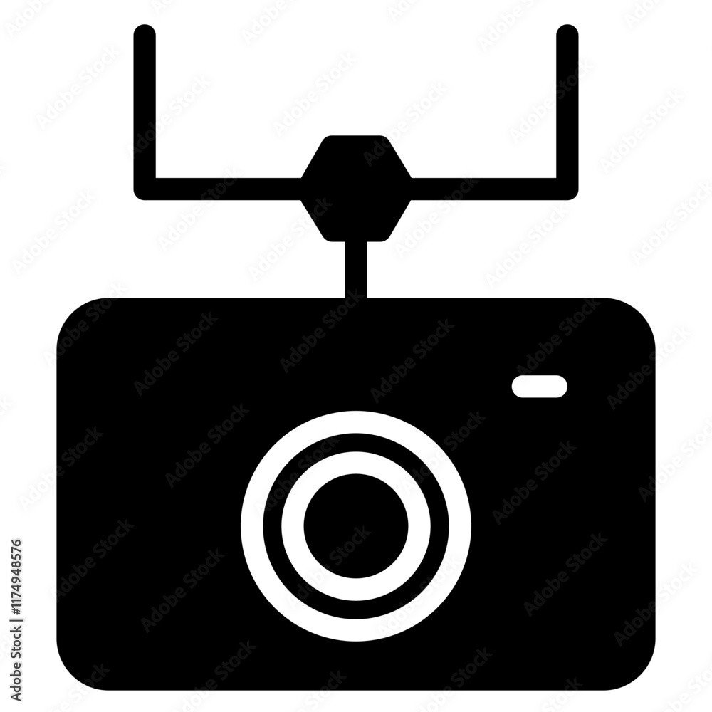 Camera Drone Photo Glyph Icon Camera Drone Photo Glyph Icon