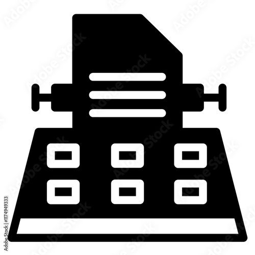 Press Copywriter Writing Glyph Icon