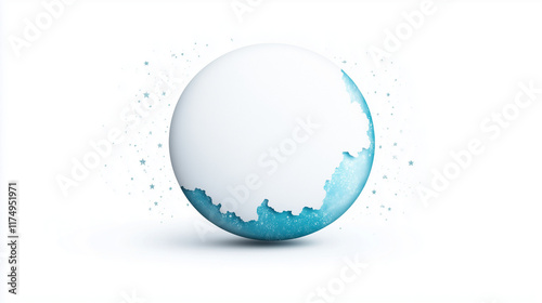 Wallpaper Mural An abstract design features a spherical shape in blue and white colors, showcasing creativity Torontodigital.ca