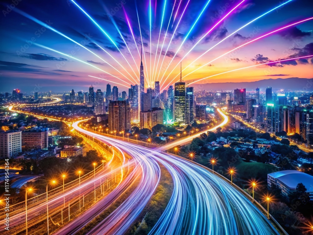 Fototapeta premium Fast Internet Access: VDSL, UMTS Connection - High-Speed Broadband Technology