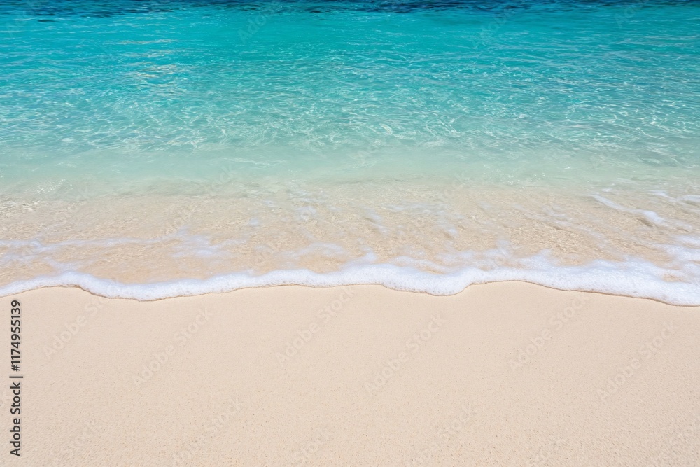 Tranquil beach scene with gentle waves lapping at the shore. Tranquil beach scene with gentle waves lapping at the shore.