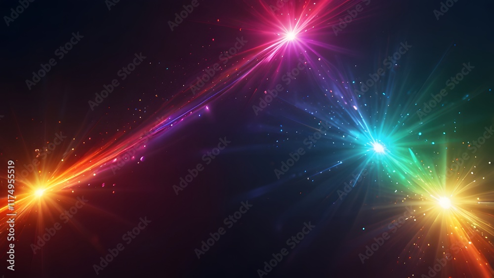 Naklejka premium Colorful Lighting lens flare background 