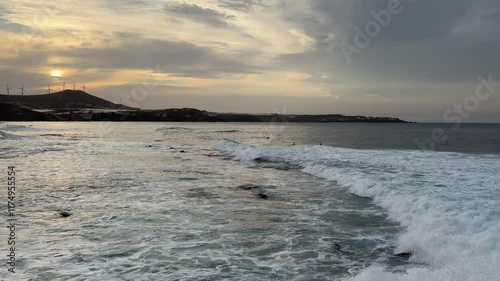 Strong waves on the shore of Canary Island