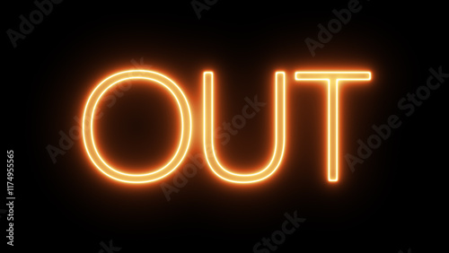 Out digital display animation high quality 4K cricket out sign for digital signage and sports content. Out cricket match text animation.