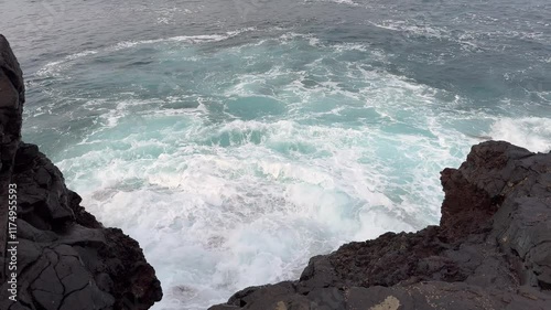 Strong waves on the shore of Canary Island