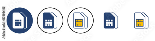 Sim card icon vector. dual sim card icon vector