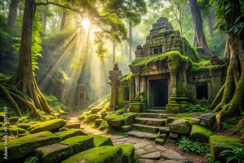 Mystical Forest Temple: Ancient Ruins Hidden Deep Within the Woods photo