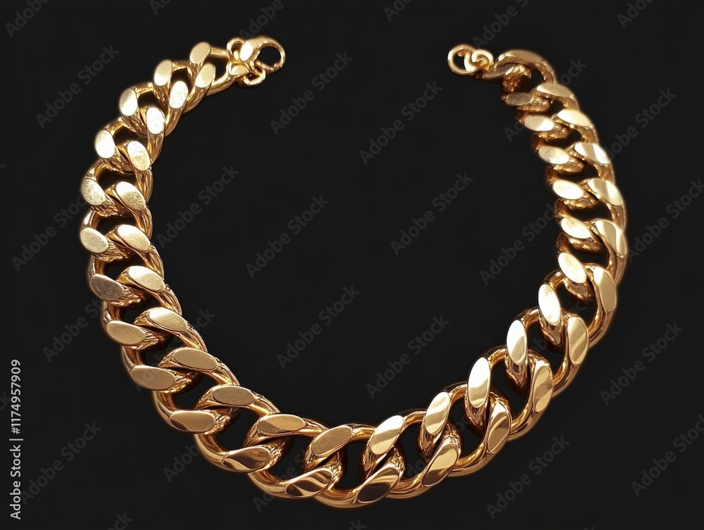 Obraz premium Gold bracelet on black background