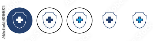 Health insurance icon vector. Insurance health document icon
