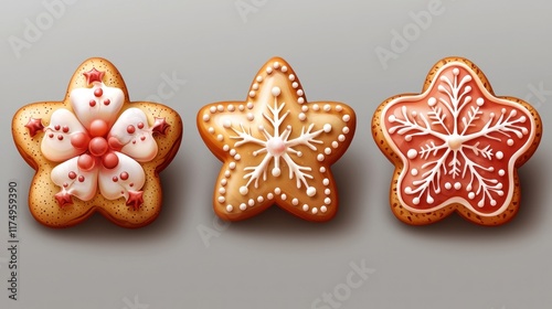 Delightful Star-Shaped Christmas Gingerbread Cookies photo