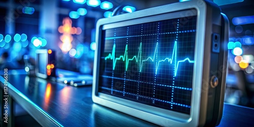 Night Cardiology: Sinus Rhythm PJC ECG Monitoring, Healthcare, Medical Technology photo