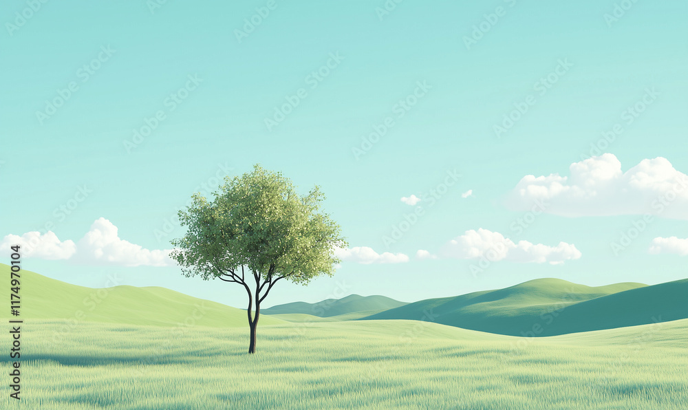 Fototapeta premium A single tree in wide space