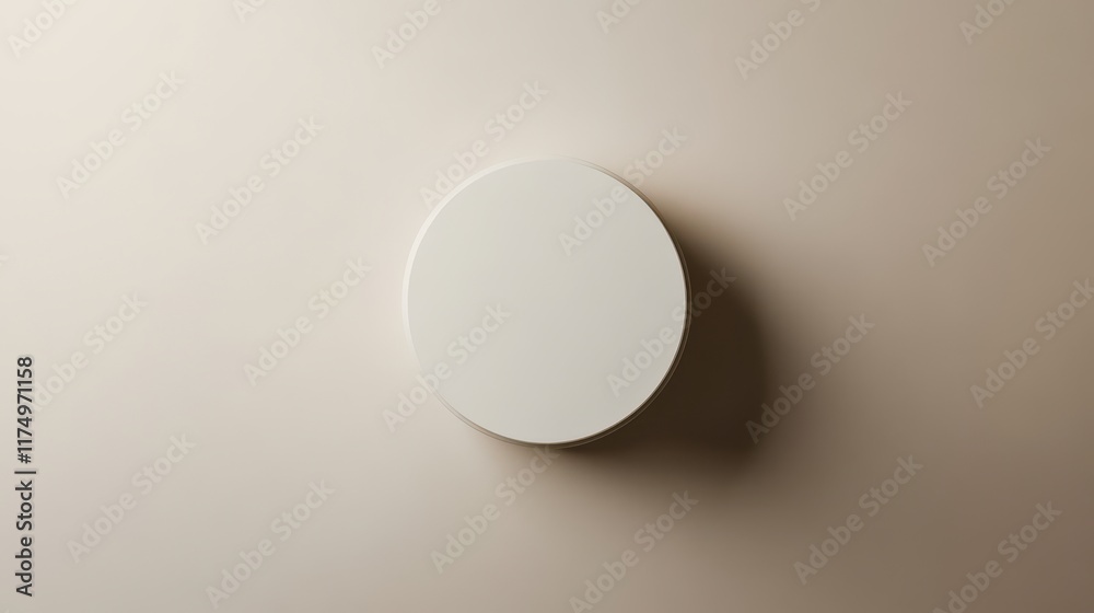 Minimalist blank label on taupe background with natural light Minimalist blank label on taupe background with natural light