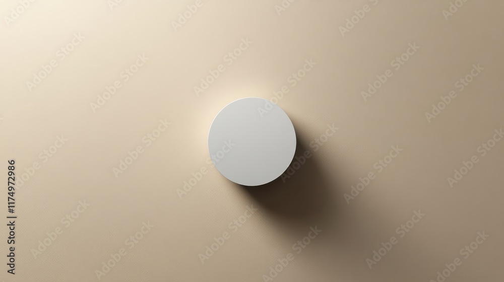 Minimalist blank label on taupe background with diffused light Minimalist blank label on taupe background with diffused light
