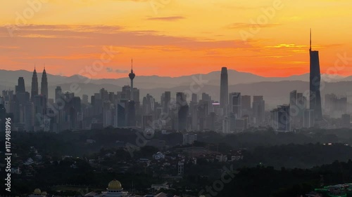 Beautiful sunday morning at Kuala Lumpur Malaysia, Hyperlapse 4k